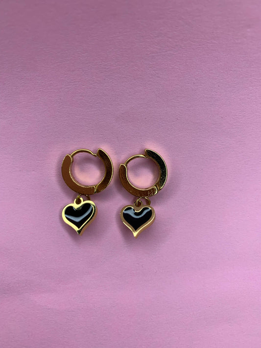 Black Heart Earrings